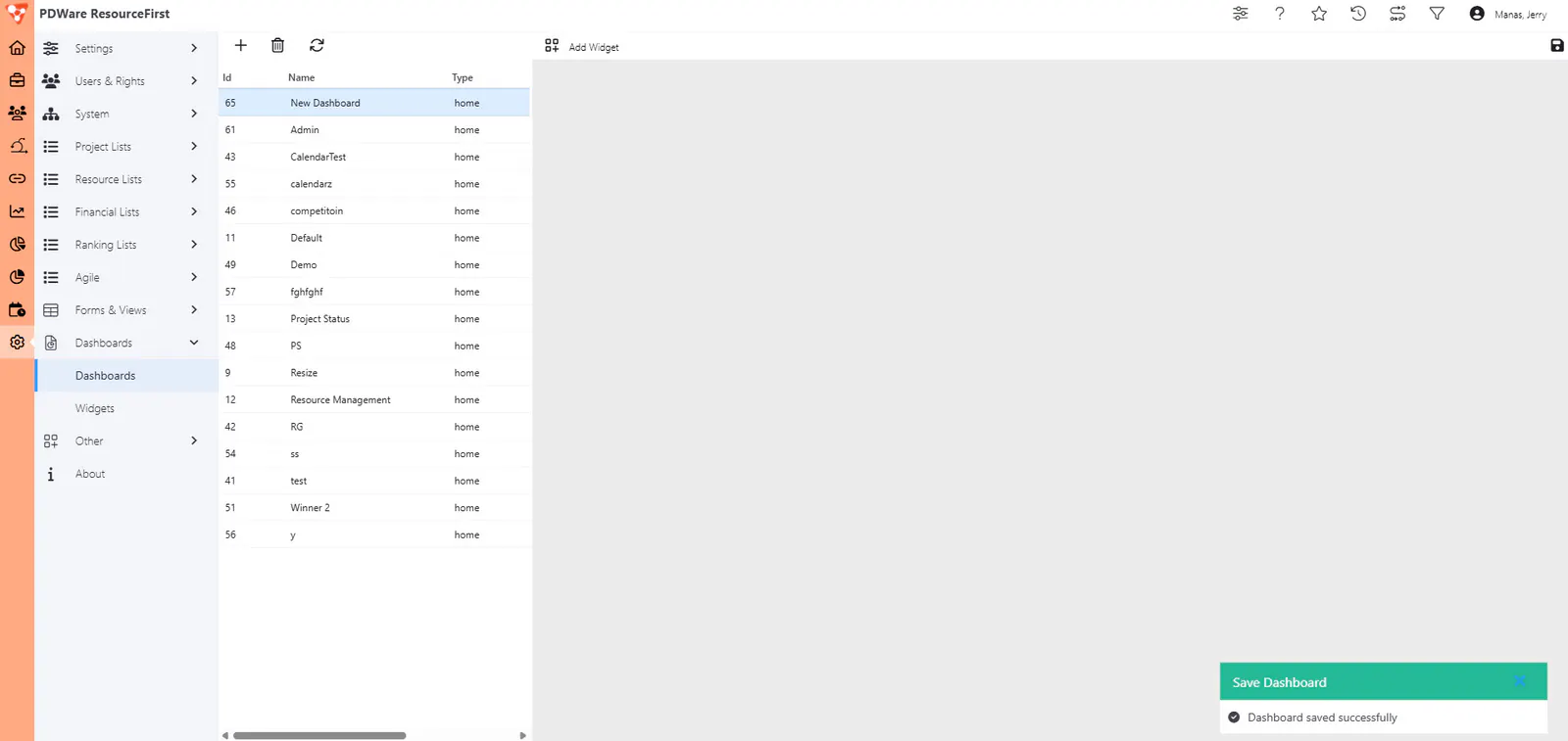 Admin dashboard saved