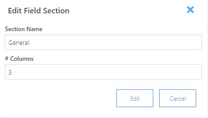 Forms edit field section