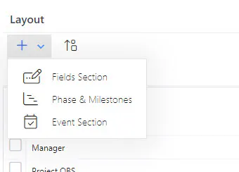 Forms layout menu