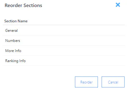 Forms reorder section