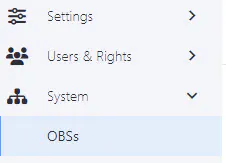 OBS menu