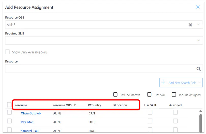 Administration views insert res assign dialog