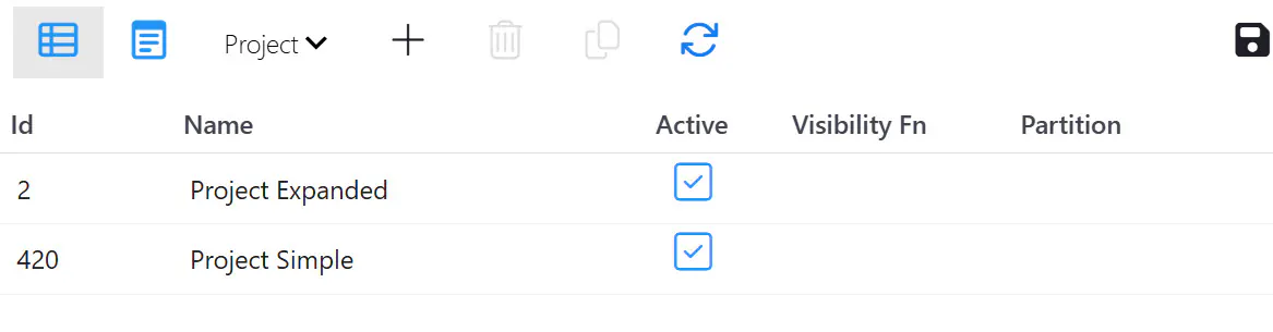 Project Views Grid