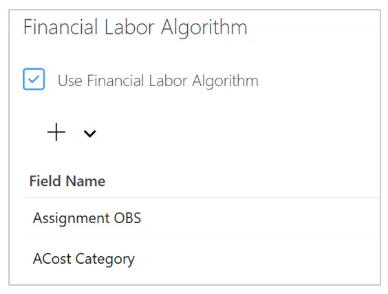 Administration settings financial algorithm