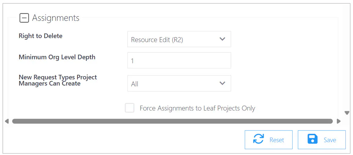 Administration settings save button