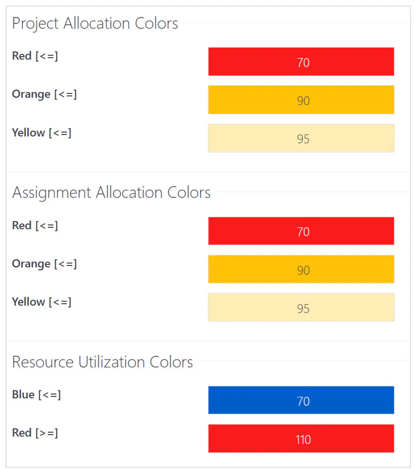 Administration settings algorithms colors