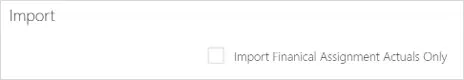 Administration settings features import section