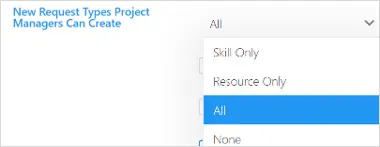 Administration settings portfolio assignments request types