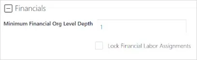 Administration settings portfolio financials section