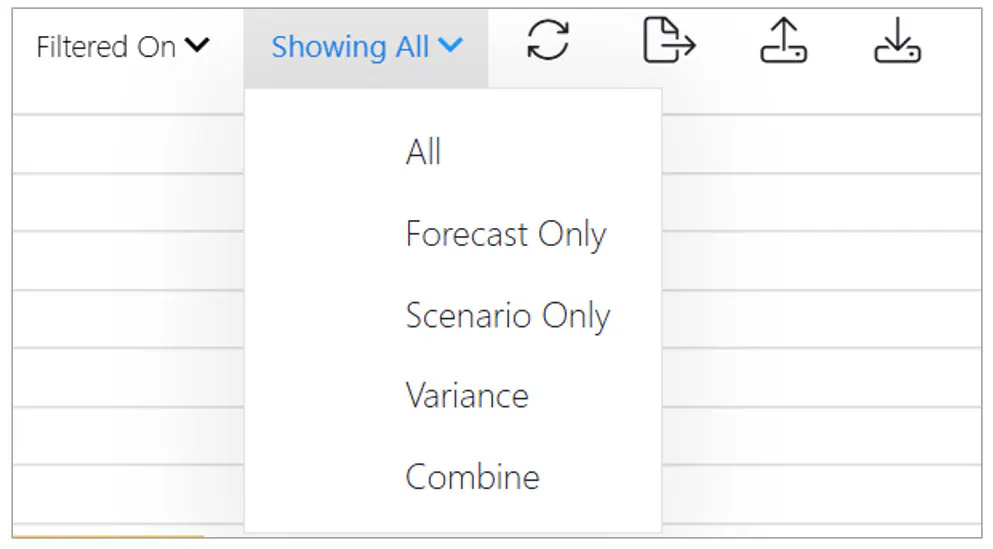 Waterline scenario menu