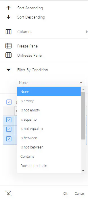Filter by condition