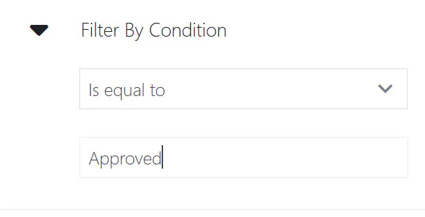UI filter condition