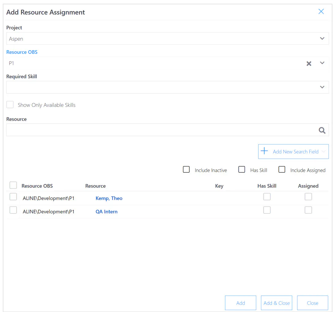 Assignments add res node filter
