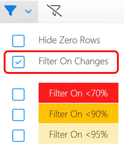 Assignments filter changes