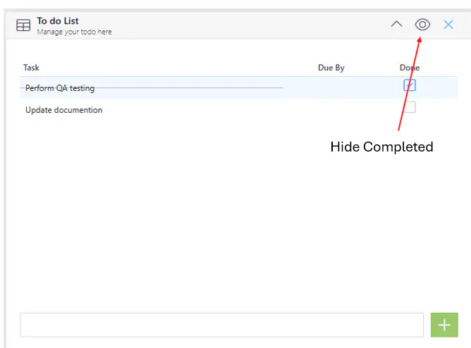 Hide completed
