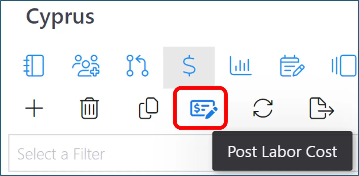 Post labor cost icon
