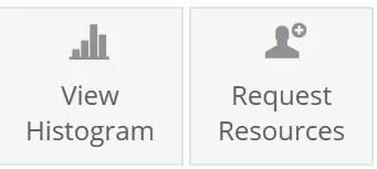 Projects histogram and request resources button
