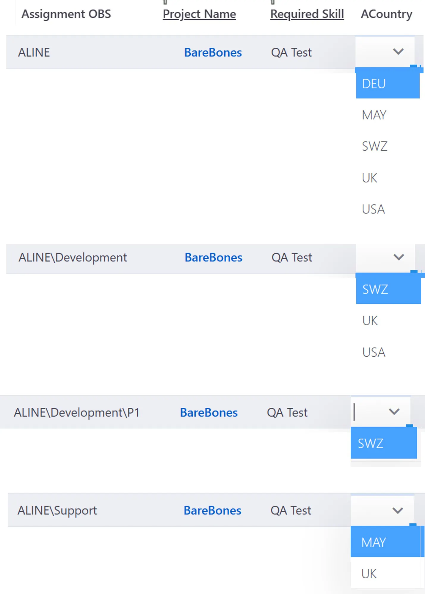 Filter by Availability Checked, Filtered Country List
