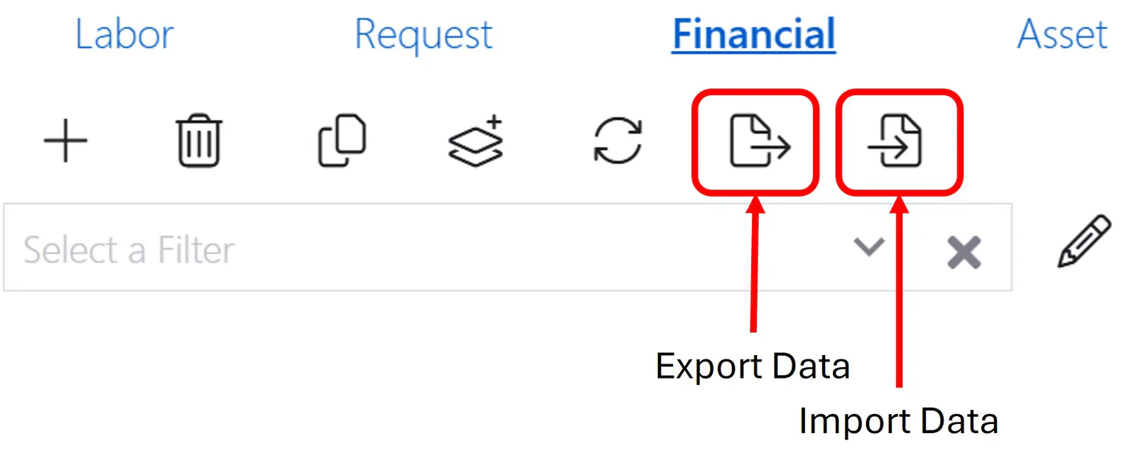 Import icons