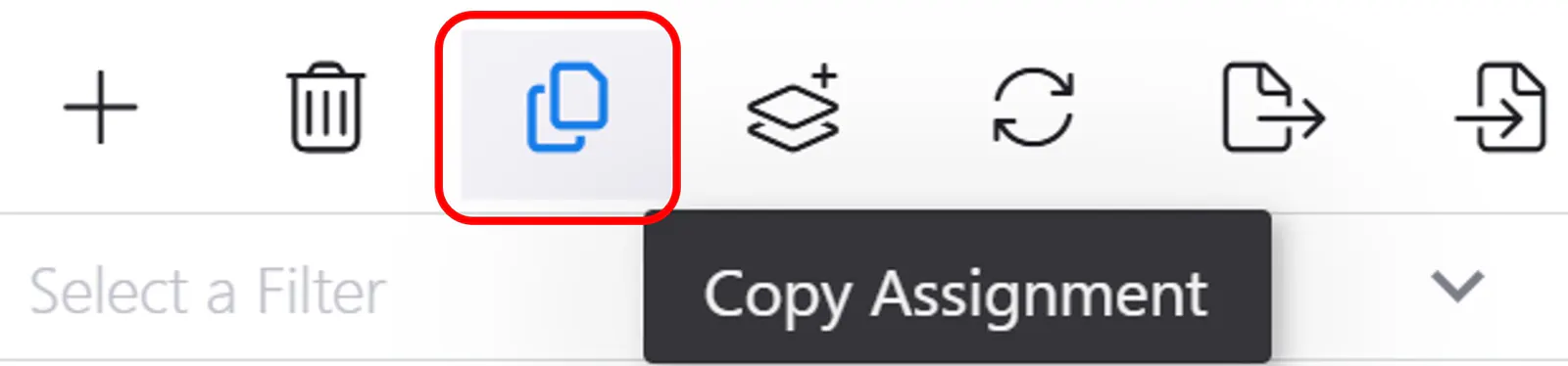 Assignments copy icon