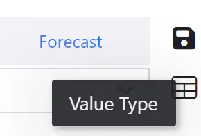 Data value type drop down