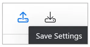Waterline save settings menu