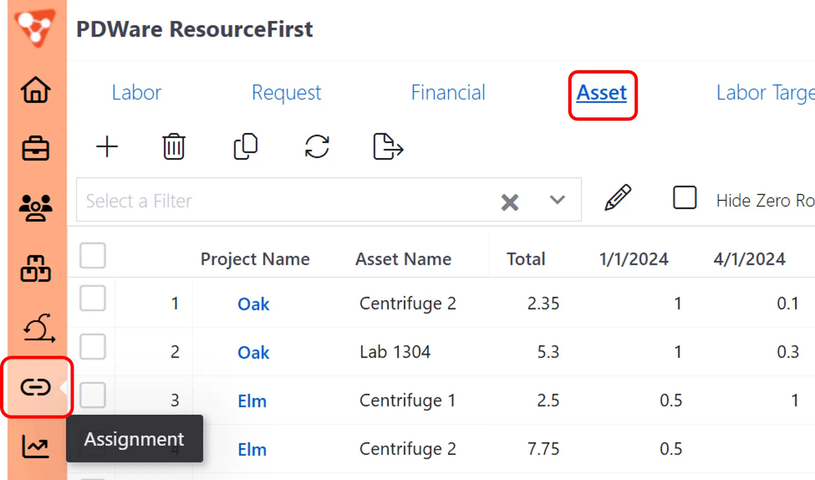 Asset assignment