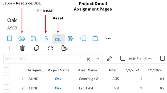 Project>Data-Detail>Asset page