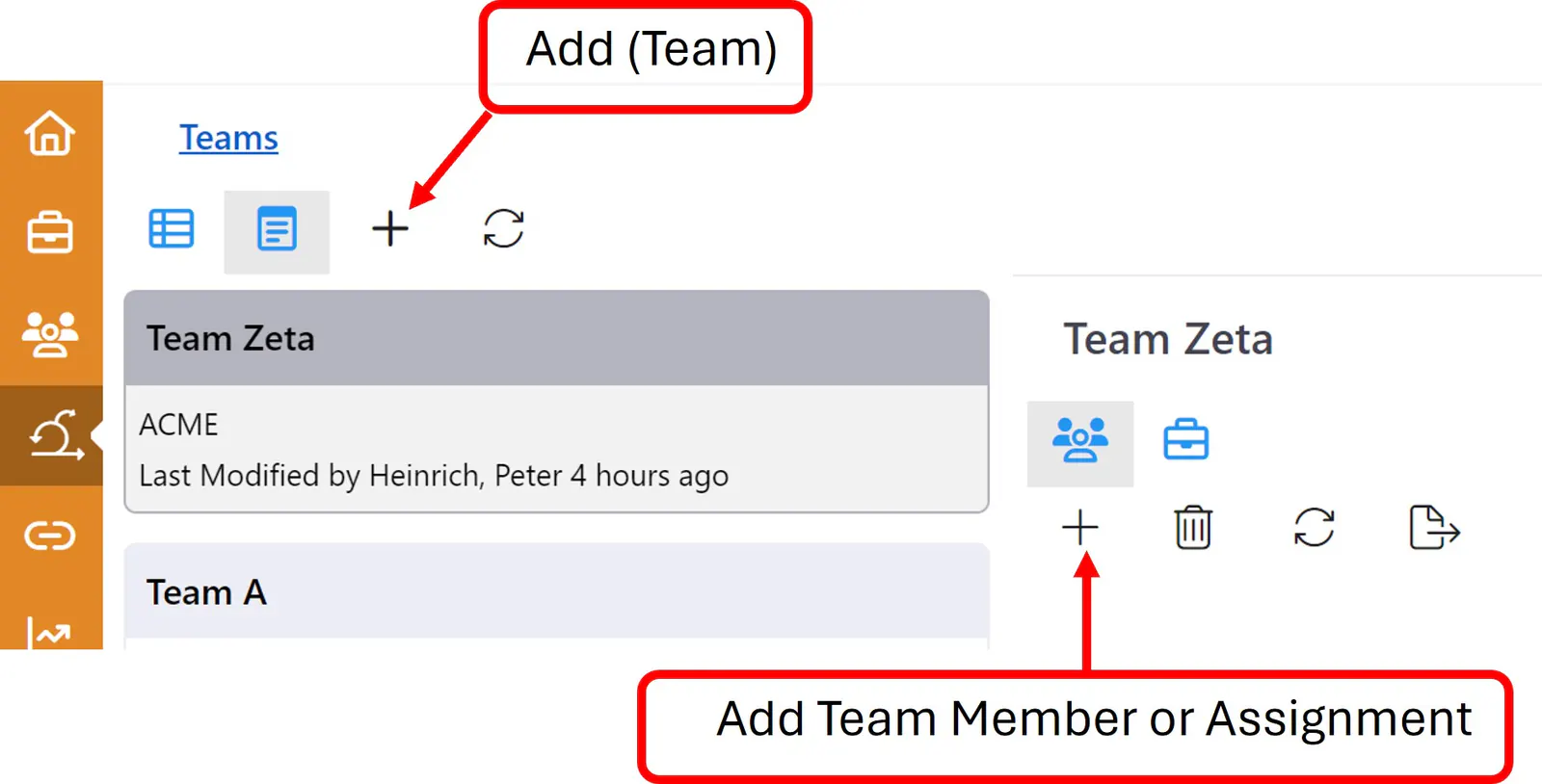 Team Detail Pages – Add Icons