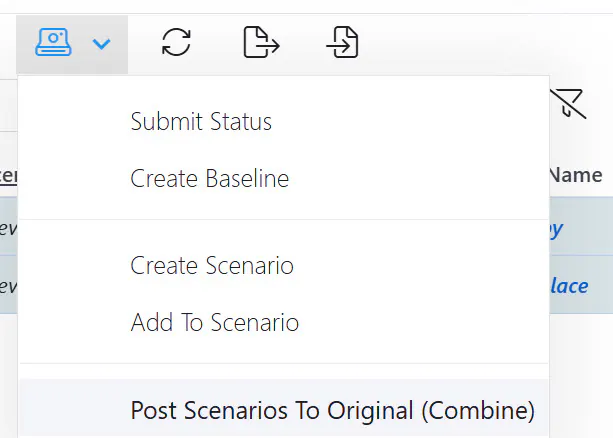 Scenario post menu