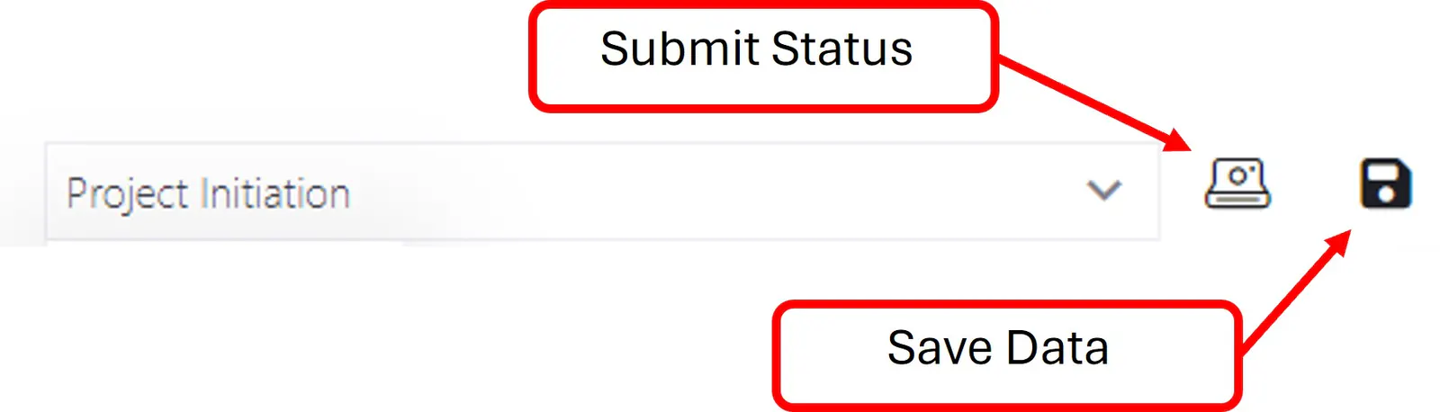 Project submit save icons