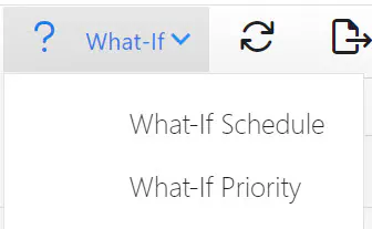 Project demand what-if drop down