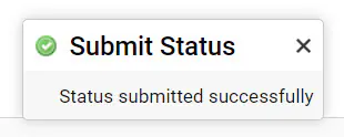 Submit status confirmation message