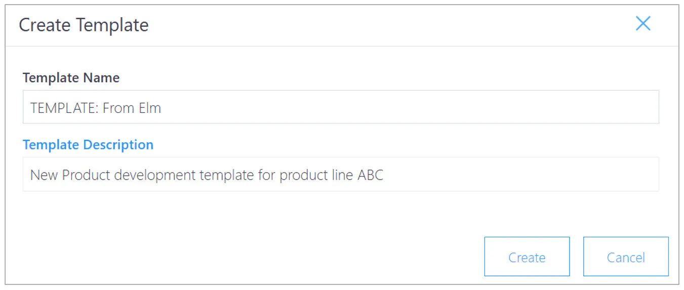 Template create template dialog