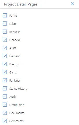 Project detail pages
