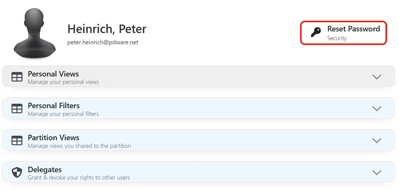 Profile password
