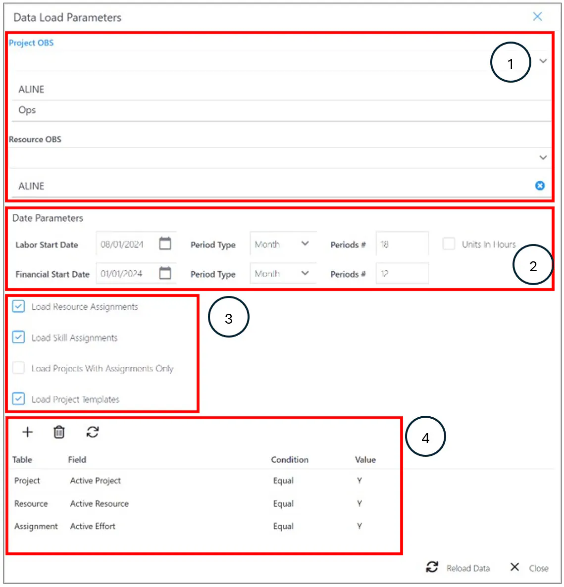 UI data load dialog