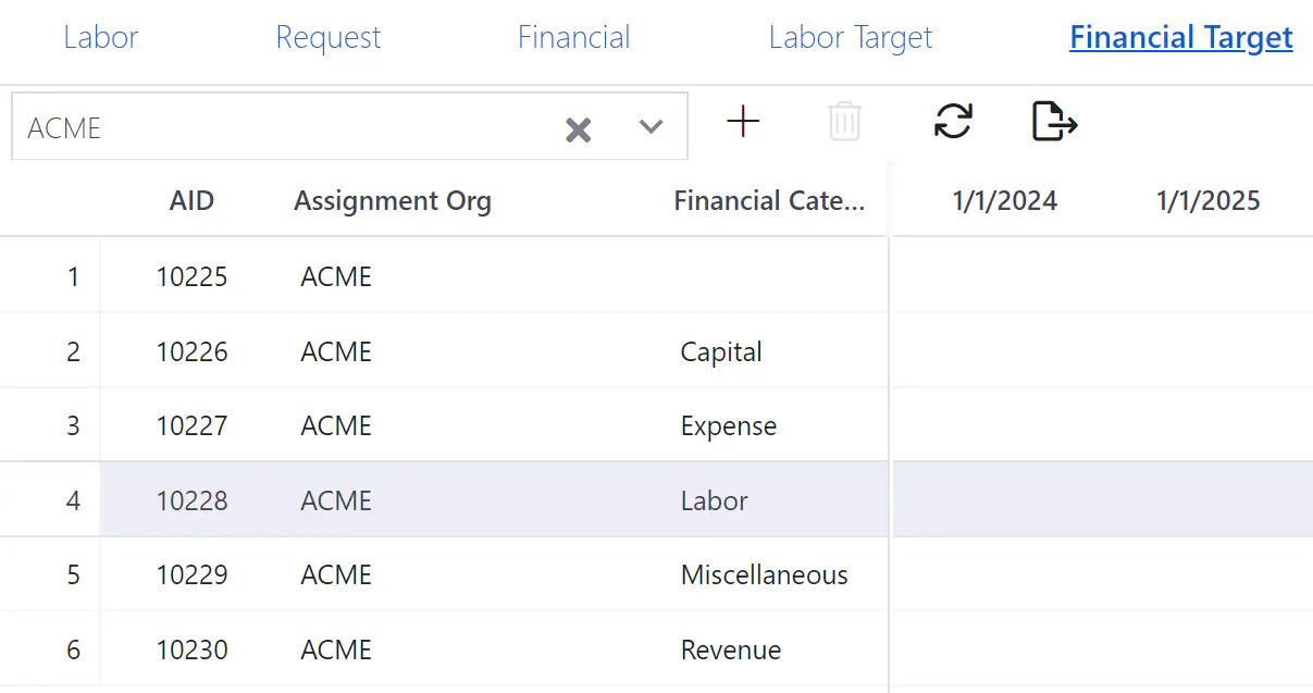Target add all rows