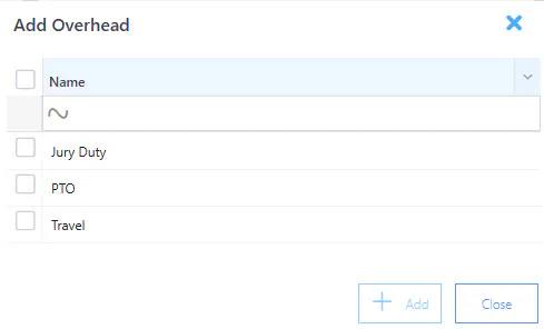 Add overhead to timesheet