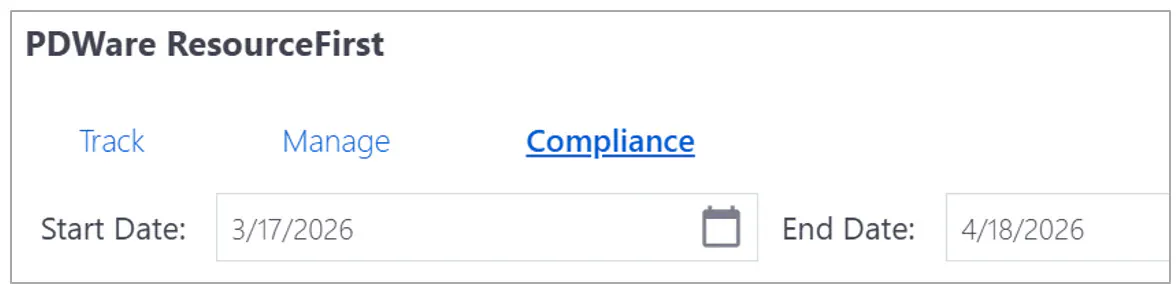 Time tracking compliance menu