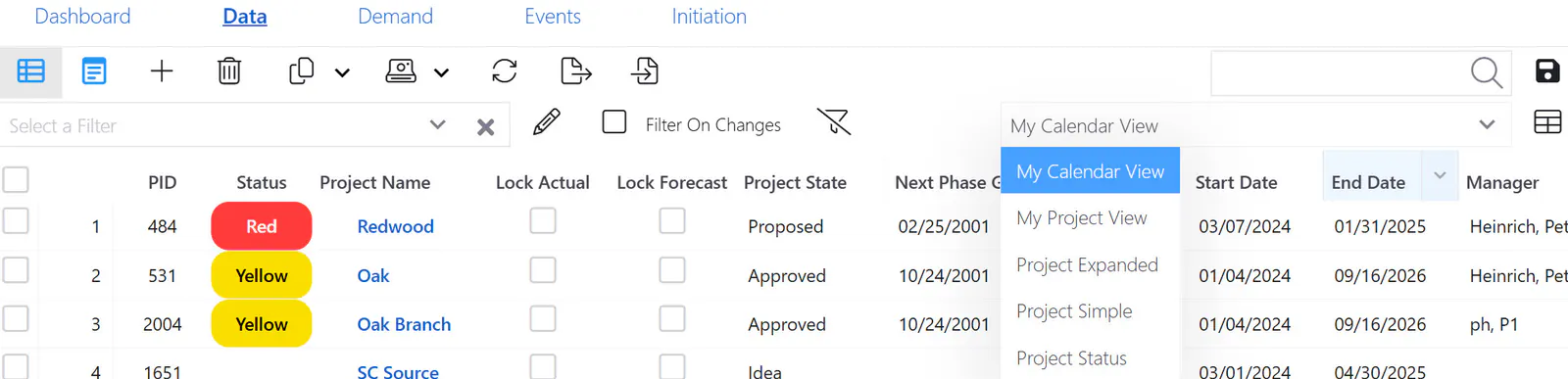 UI view select